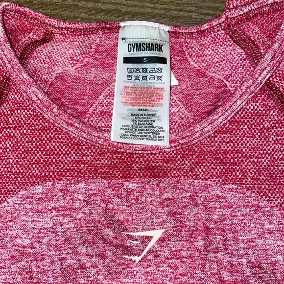 Gymshark Red Cropped Long Sleeve Size Small - Picture 3 of 3